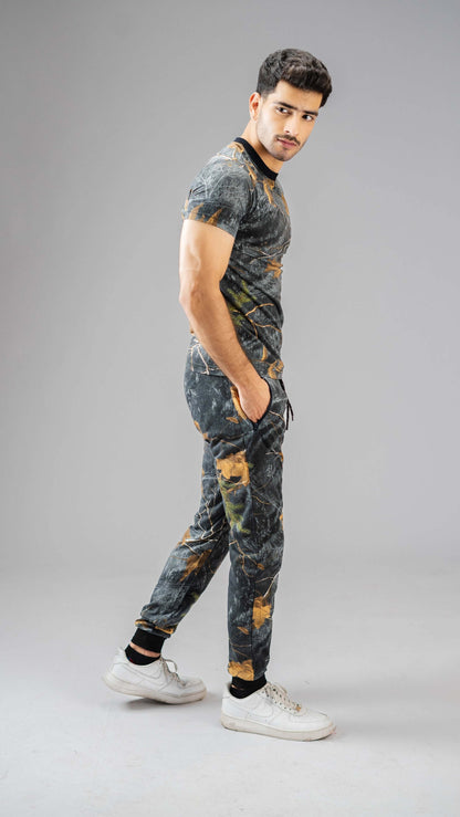 Real Tree Men's Oak Leaves Printed Loungewear Tracksuit Men's Tracksuit SZK 