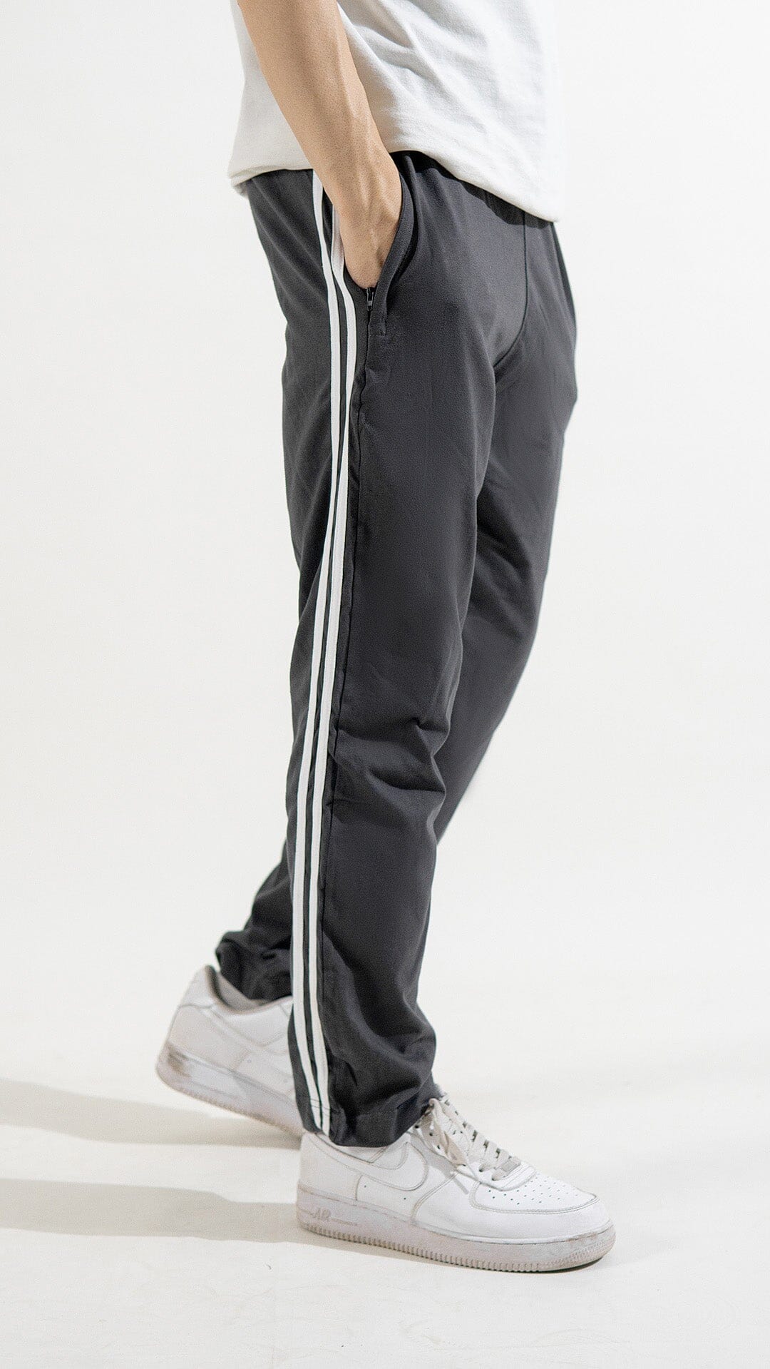 Heavy Cotton Jersey Slim-Fit Lounge Pants with Sporty Side Stripes Graphite S 