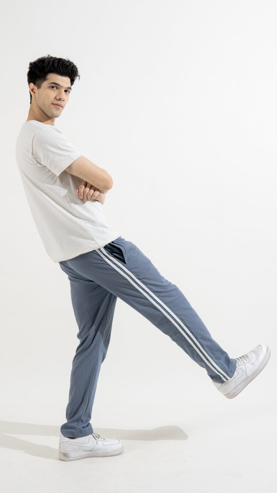 Heavy Cotton Jersey Slim-Fit Lounge Pants with Sporty Side Stripes