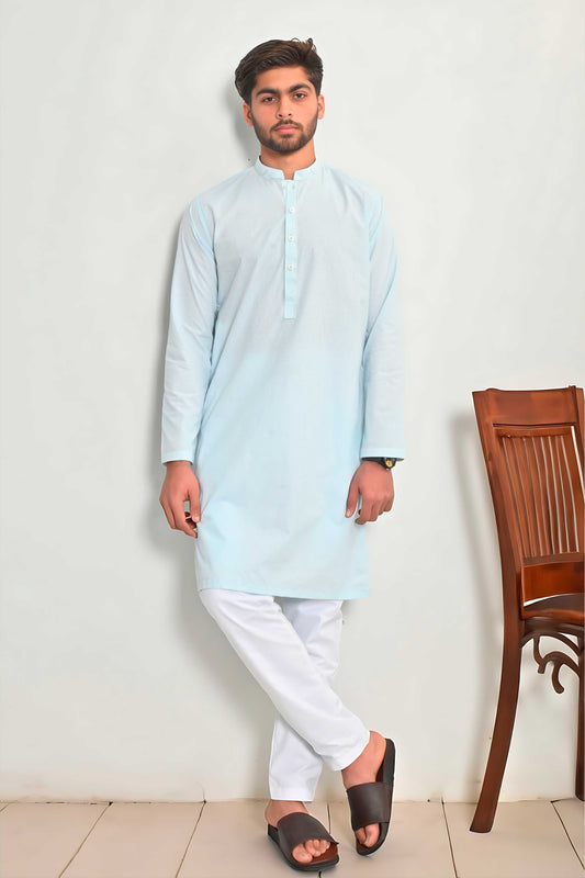 Hud Hud Men's Mandarin Collar Stitched Kurta Men's Kurta MHJ 