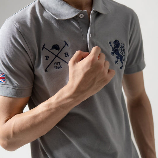 Polo Republica Men's Lion PR Mallets England Embroidered Short Sleeve Polo Shirt Men's Polo Shirt Polo Republica 