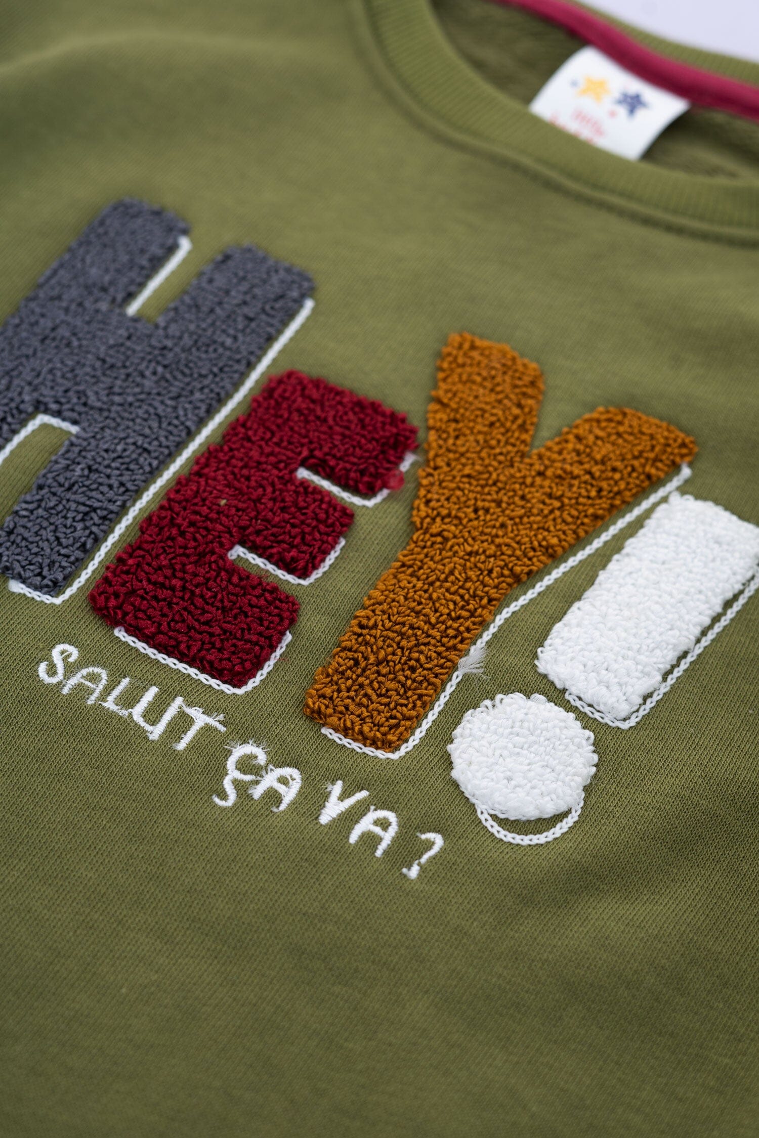 Little Buddies Kid's Hey Applique Terry Sweat Shirt Kid's Sweat Shirt Salman Rahim 