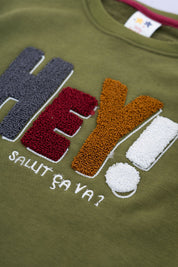 Little Buddies Kid's Hey Applique Terry Sweat Shirt Kid's Sweat Shirt Salman Rahim 