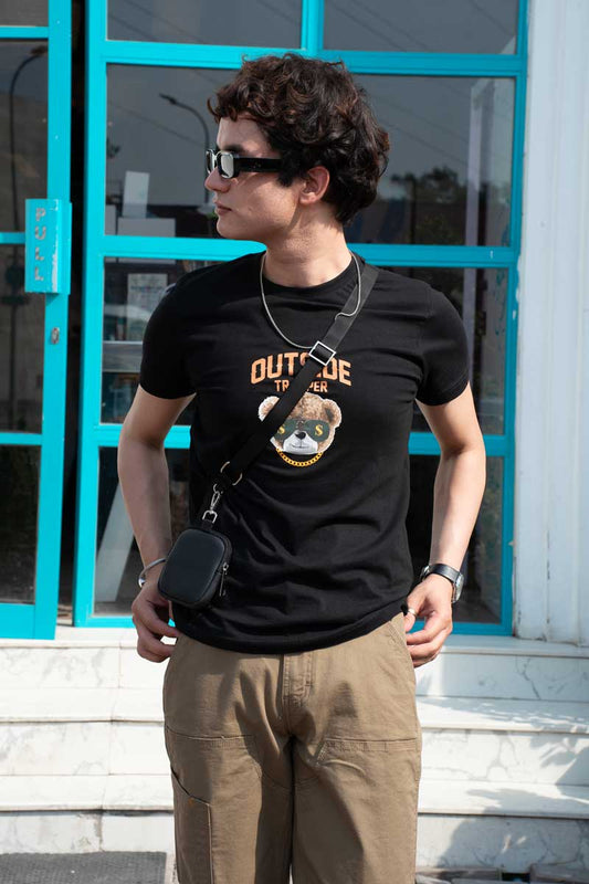 Polo Republica Men's Outside Trapper Printed Crew Neck Tee Shirt