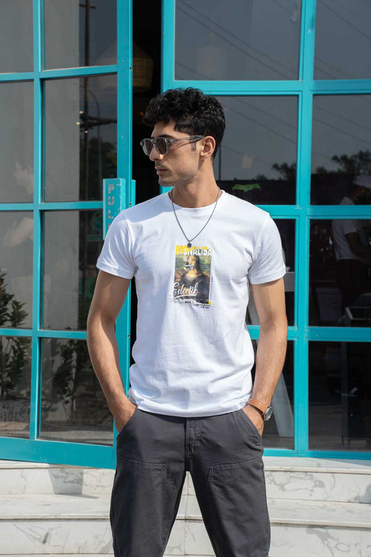 Polo Republica Men's Mona Lisa Printed Crew Neck Tee Shirt