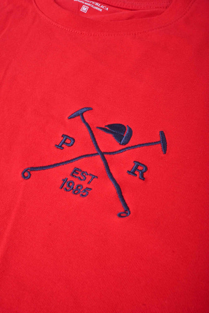 Polo Republica Men's Crossed Mallets Embroidered Crew Neck Tee Shirt Men's Tee Shirt Polo Republica 