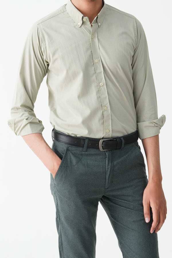 Jamclo Originals Men's Button Down Micro Check Casual Shirt