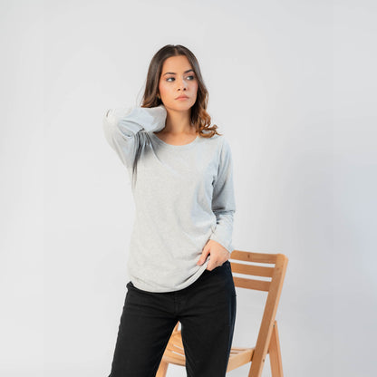 Berydale Women's Long-Sleeve Tee: Elegance in 100% BCI Combed Cotton