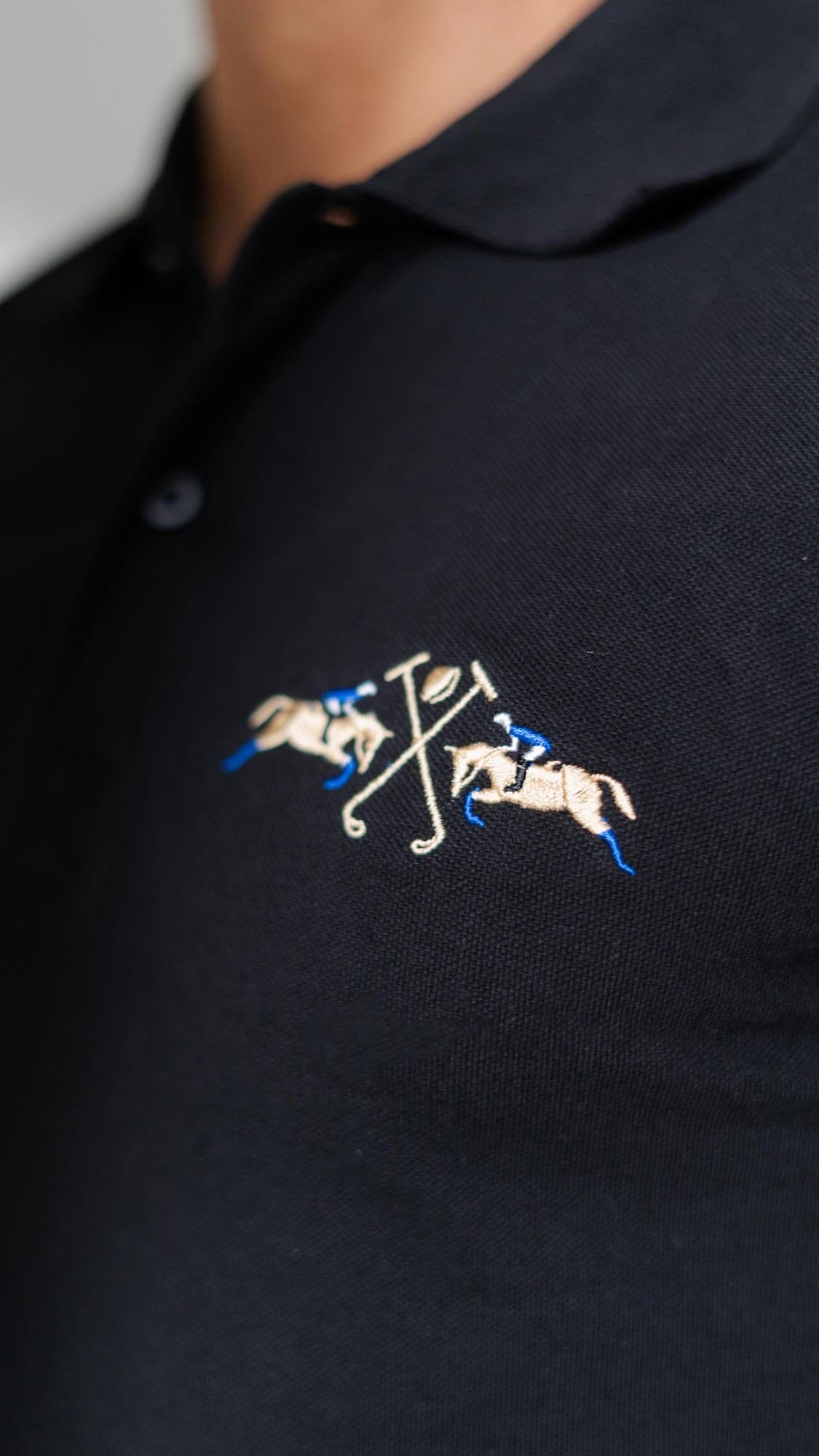 Polo Republica Men's Rango Double Pony & Emblem Embroidered Short Sleeve Polo Shirt Men's Polo Shirt Polo Republica 