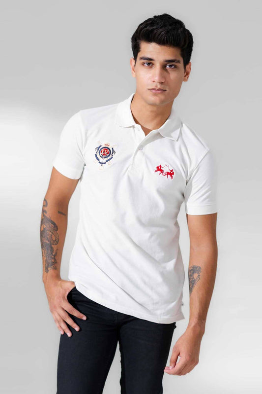 Polo Republica Men's Double Pony & LV Crest Embroidered Polo Shirt Men's Polo Shirt Polo Republica 