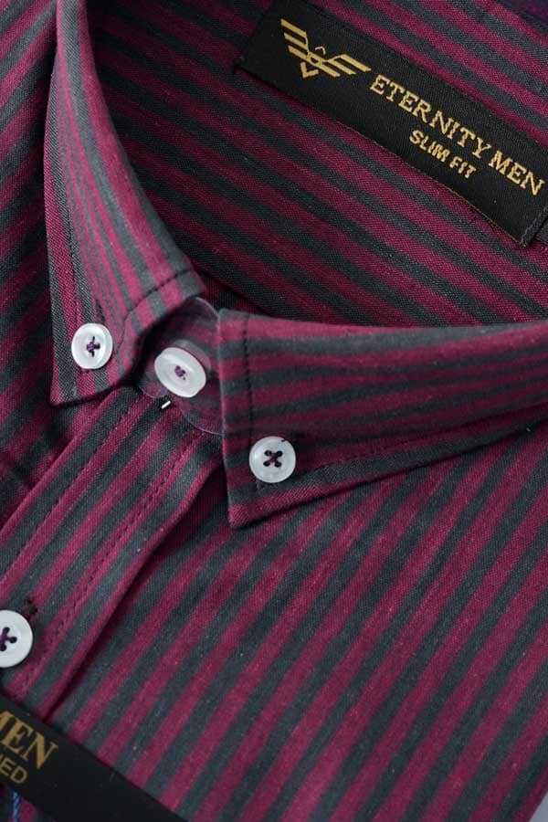 Eternity Men's Slim Fit Striped Casual Shirt