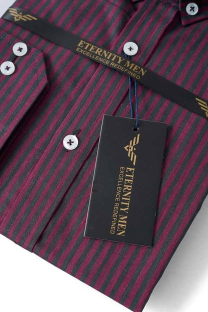 Eternity Men's Slim Fit Striped Casual Shirt