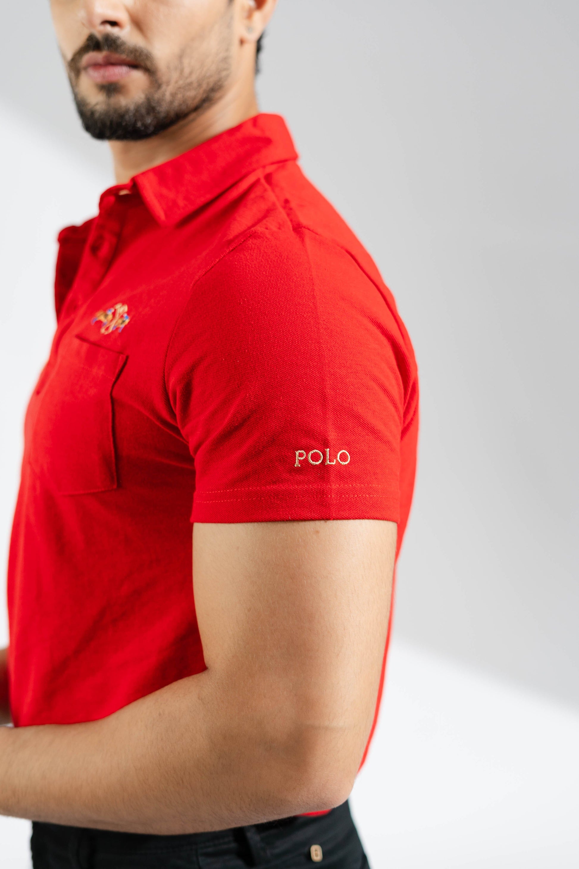 Polo Republica Men's Double Pony Crest & 8 Polo Embroidered Pocket Polo Shirt Men's Polo Shirt Polo Republica 
