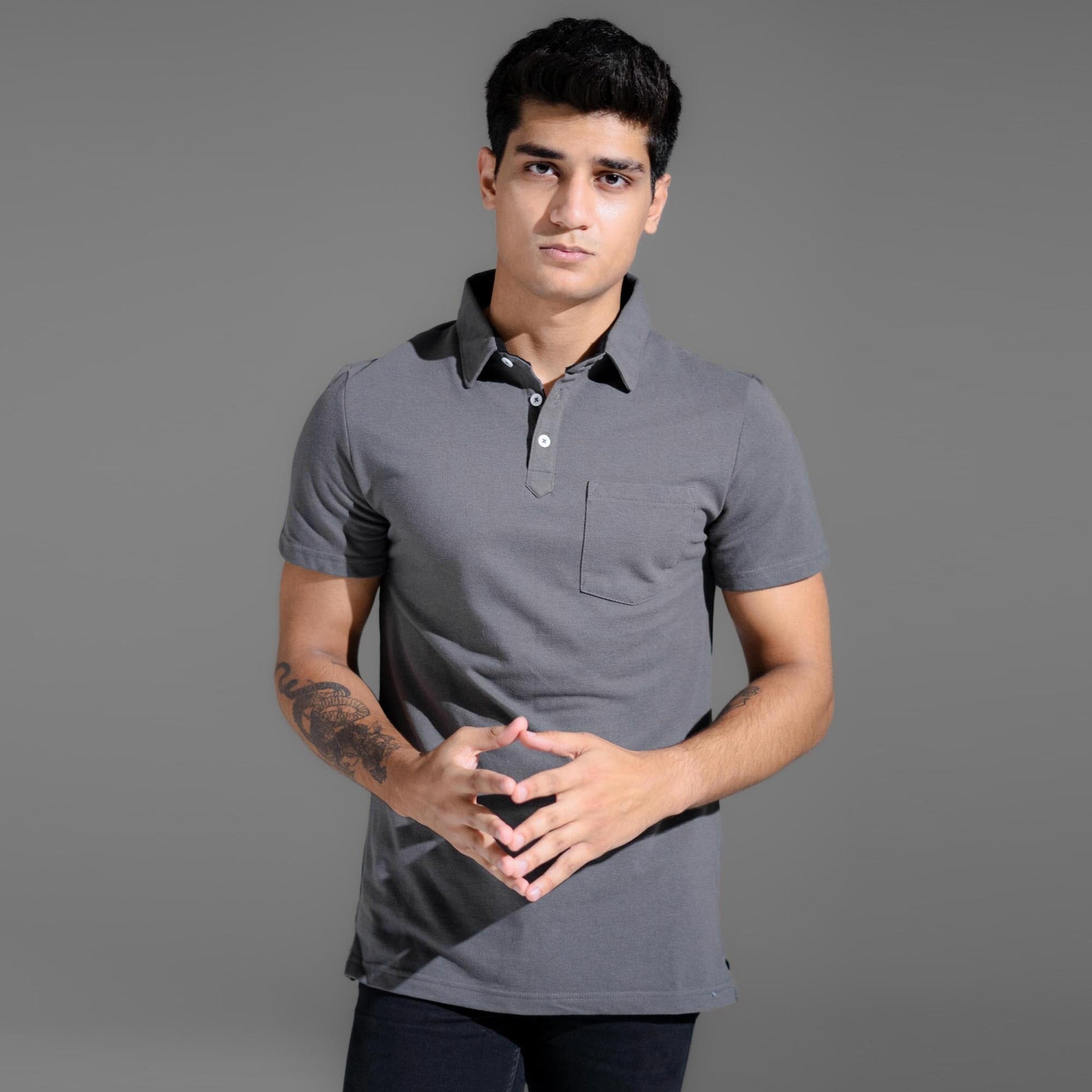 Polo Republica Men's Essentials Tailored Collar Pocket Polo Shirt
