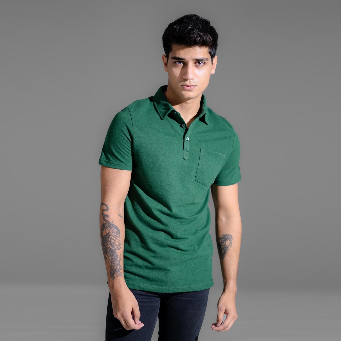 Polo Republica Men's Essentials Tailored Collar Pocket Polo Shirt