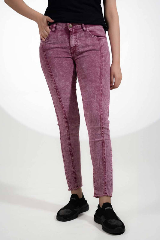Women's Chic Acid Washed Skinny Denim Pants
