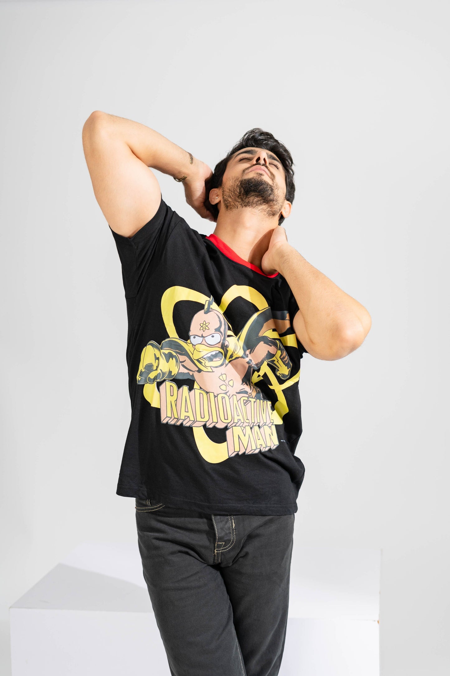 Simpsons Men's Radio Man Printed Crew Neck Tee Shirt Men's Tee Shirt HAS Apparel 