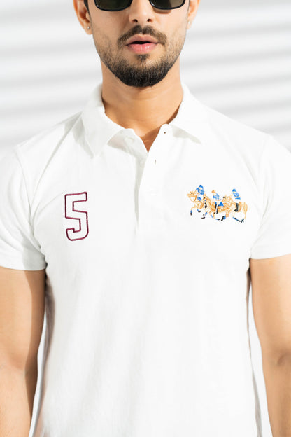 Polo Republica Men's Triple Pony & 5 Embroidered Short Sleeve Polo Shirt Men's Polo Shirt Polo Republica 