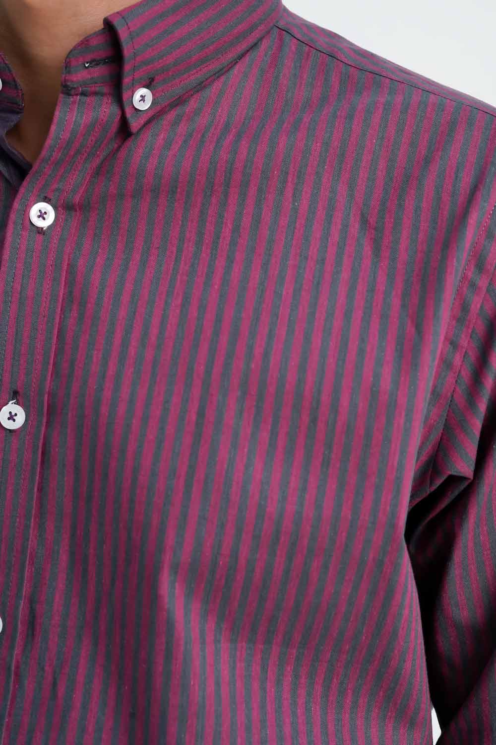 Eternity Men's Slim Fit Striped Casual Shirt