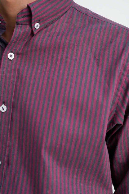 Eternity Men's Slim Fit Striped Casual Shirt