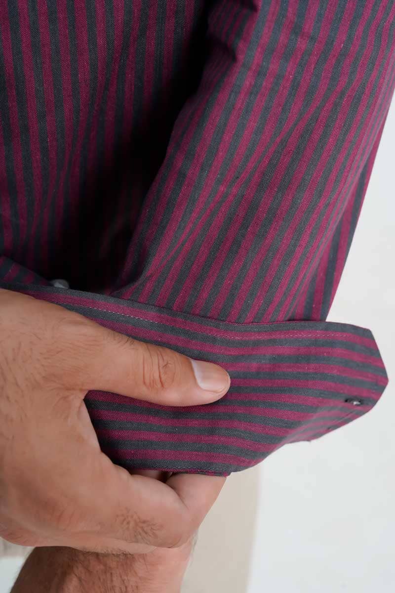 Eternity Men's Slim Fit Striped Casual Shirt