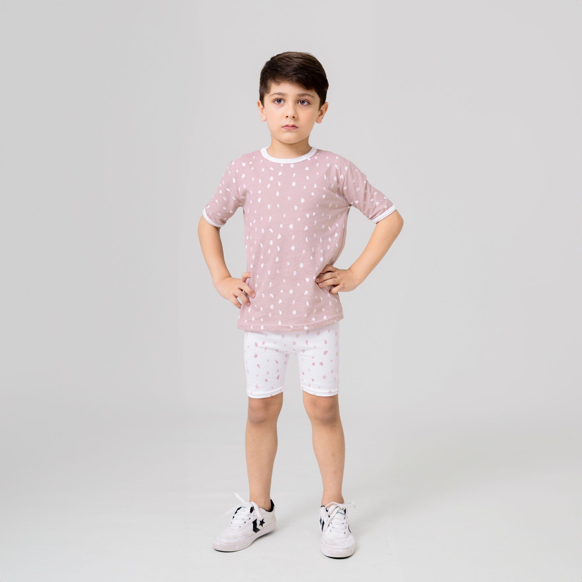 Kid's Aranos Crew Neck Tee and Shorts Set Boy's Suit Set HMG 