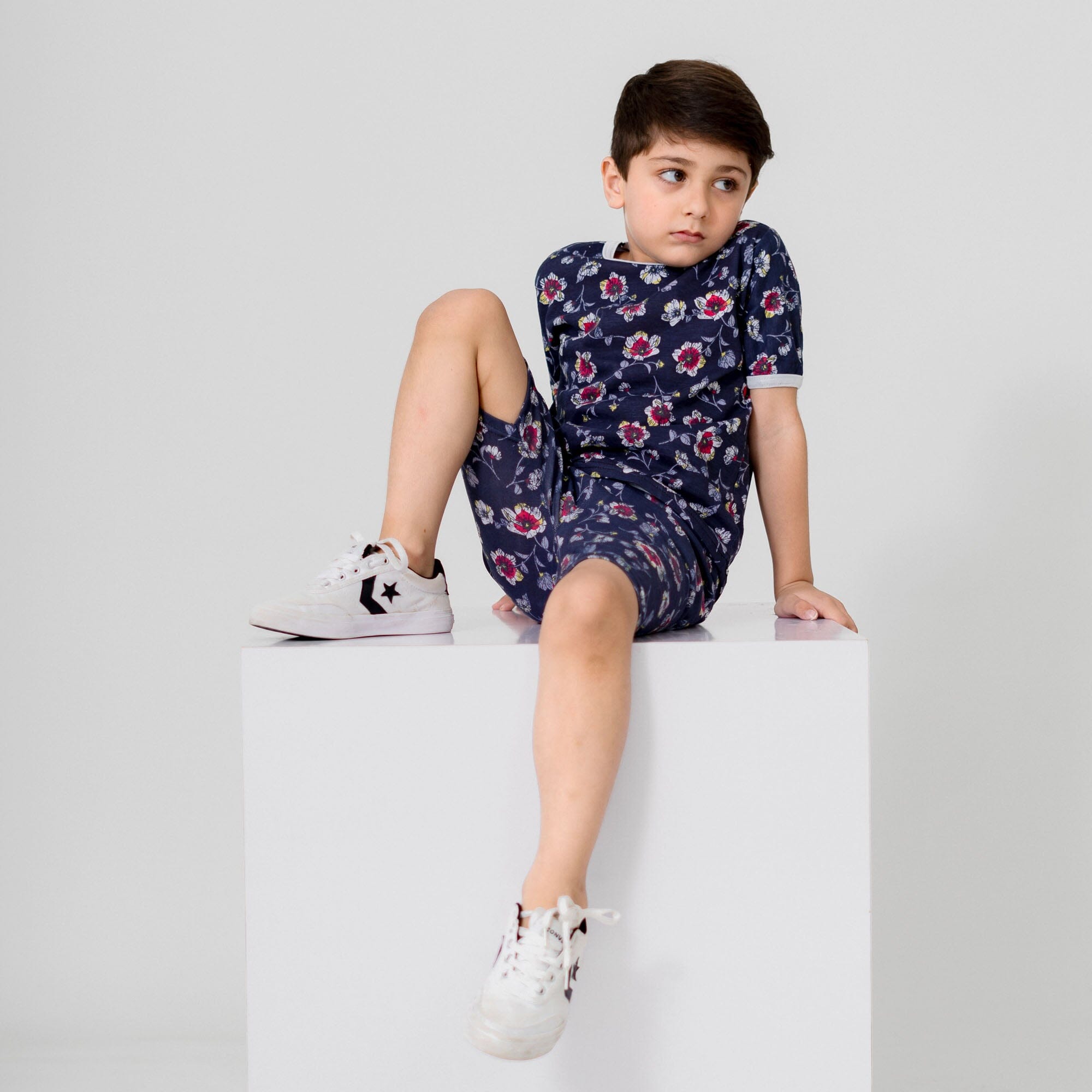 Kid's Aranos Crew Neck Tee and Shorts Set Boy's Suit Set HMG 