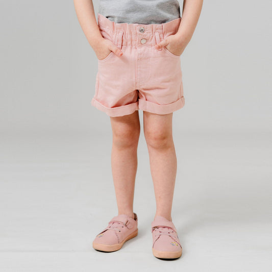 D&Co Girl's Comfortable Elasticated Denim Shorts Girl's Shorts HAS Apparel Light Pink 1.5-2 Years 