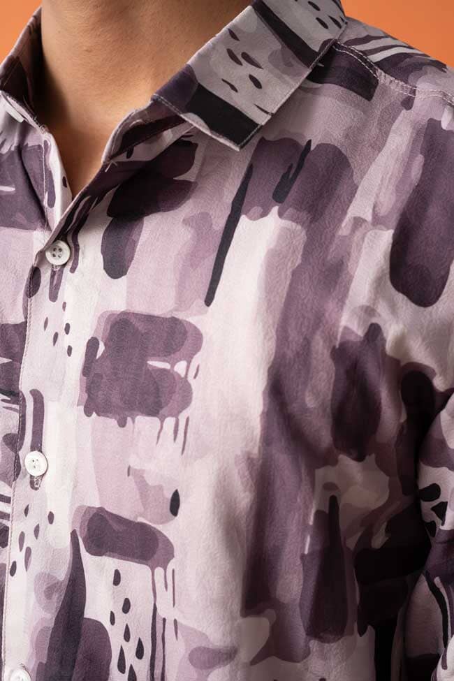 Gravity Men's Printed Short Sleeve Venice Casual Shirt