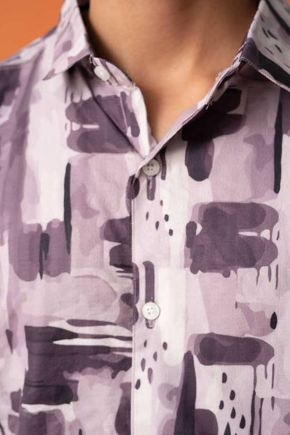 Gravity Men's Printed Short Sleeve Venice Casual Shirt