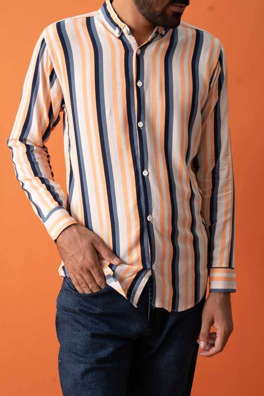 Gravity Men's Striped Casual Shirt