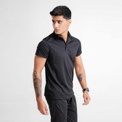 Polo Republica Men's Essentials Activewear Polo Shirt - Moisture Wicking Men's Polo Shirt Polo Republica Black XS 