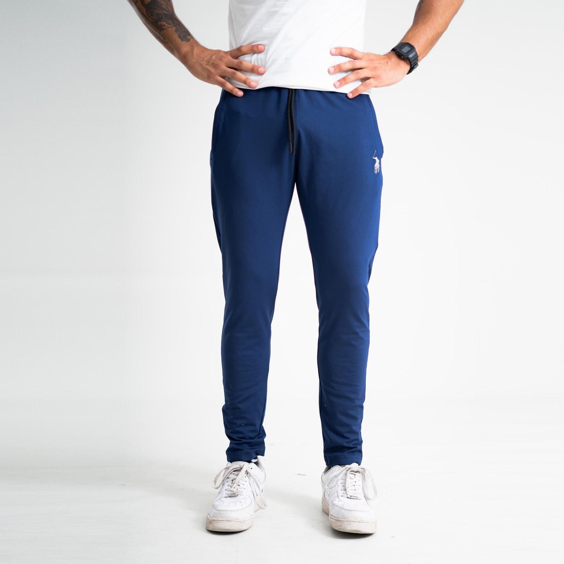 Polo Athletica Men's Slim-Fit Gym Activewear Joggers with Pony Print - Quick Dry Stretch Fabric Men's Trousers Polo Republica Navy S 