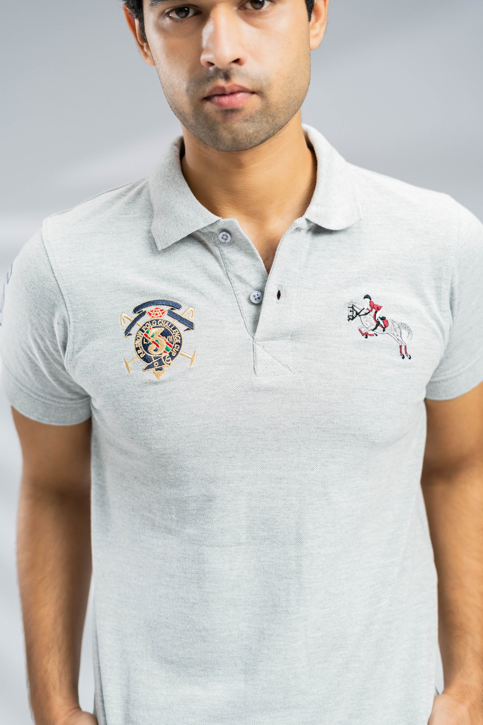 Polo Republica Men's Pony Crest & 5 Embroidered Short Sleeve Polo Shirt Men's Polo Shirt Polo Republica 