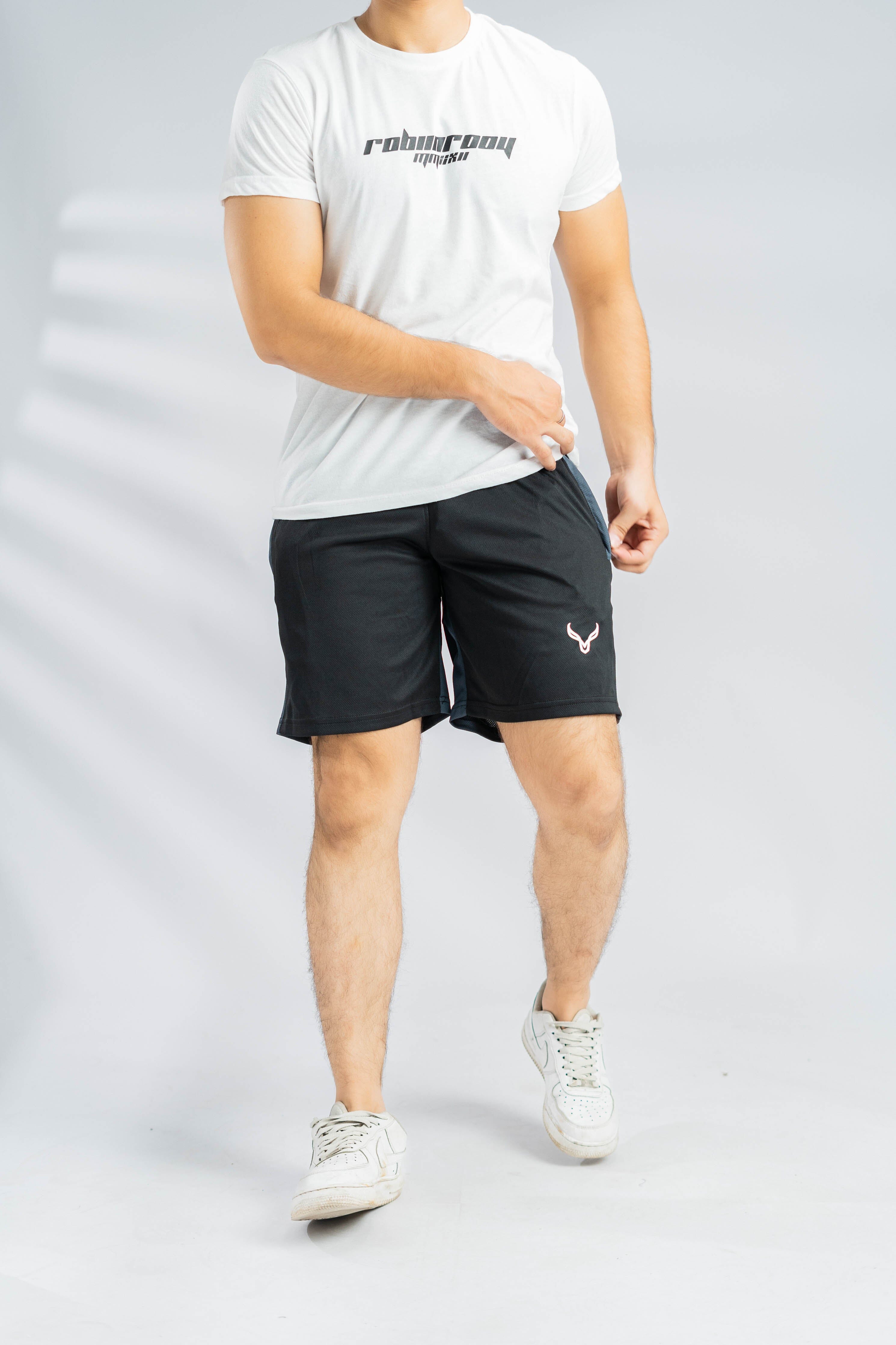 Polo Athletica Men's Rapid-Dry Gym Activewear Shorts with Side Panel