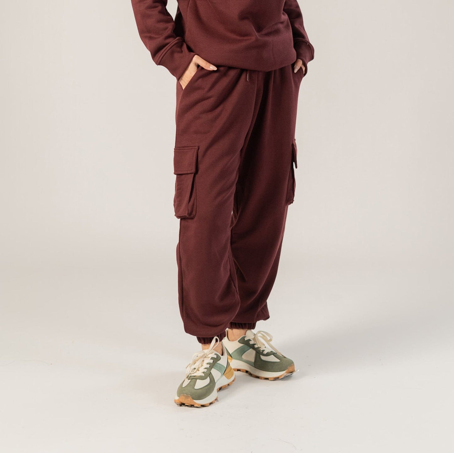 East West women's Terry Jogger Pants Women's Trousers East West Burgundy S 