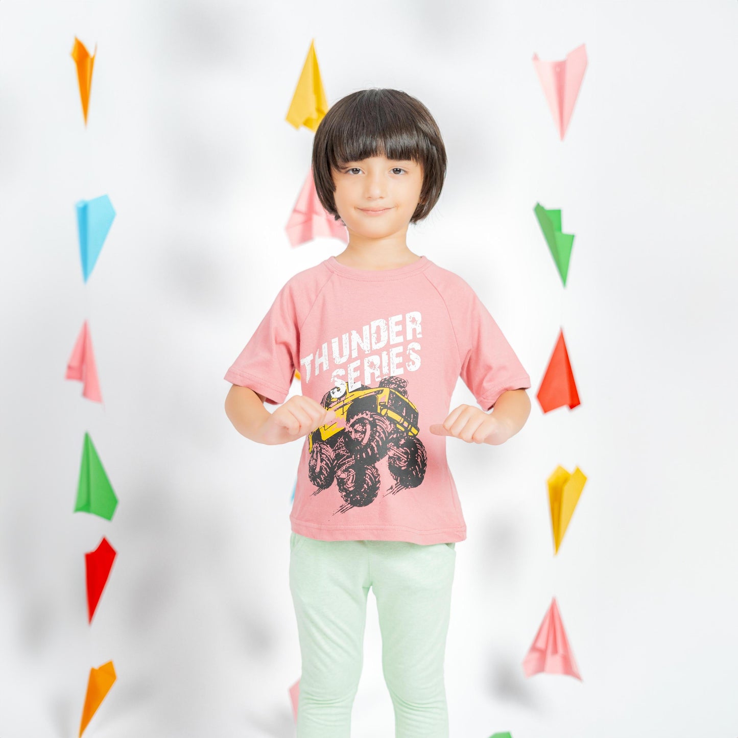 Minoti Kid's Thunder Series Printed Tee Shirt Boy's Tee Shirt SZK Light Plum 3-4 Years 