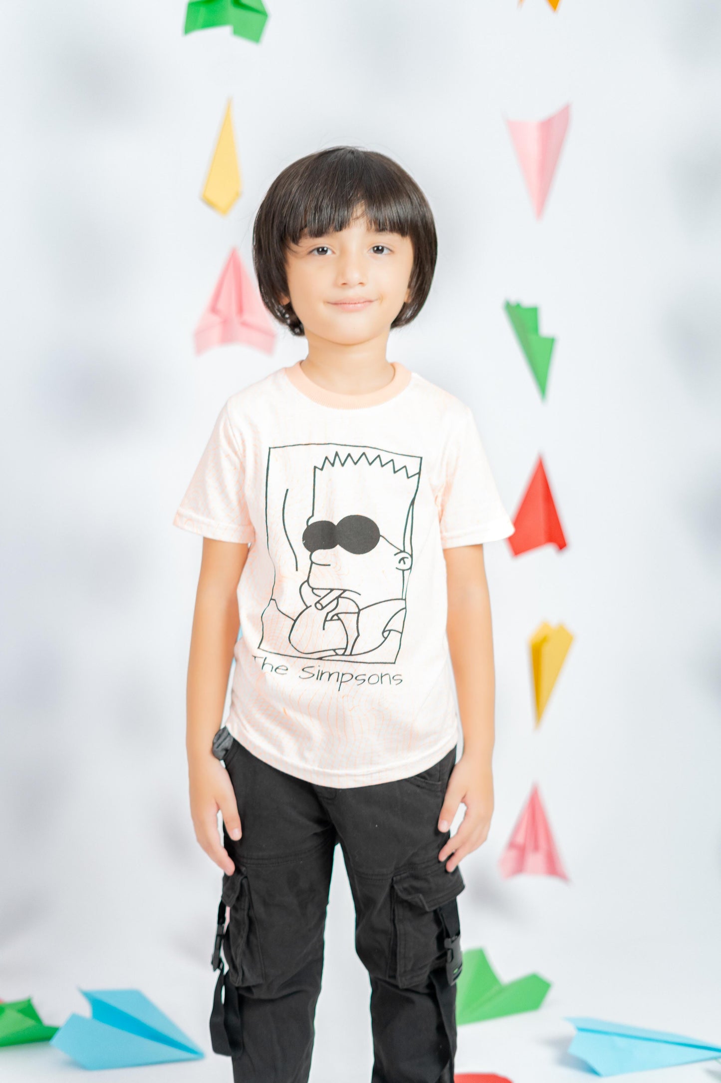 Junior Republic Kid's The Simpsons Printed Tee Shirt Boy's Tee Shirt JRR Orange 1-2 Years 