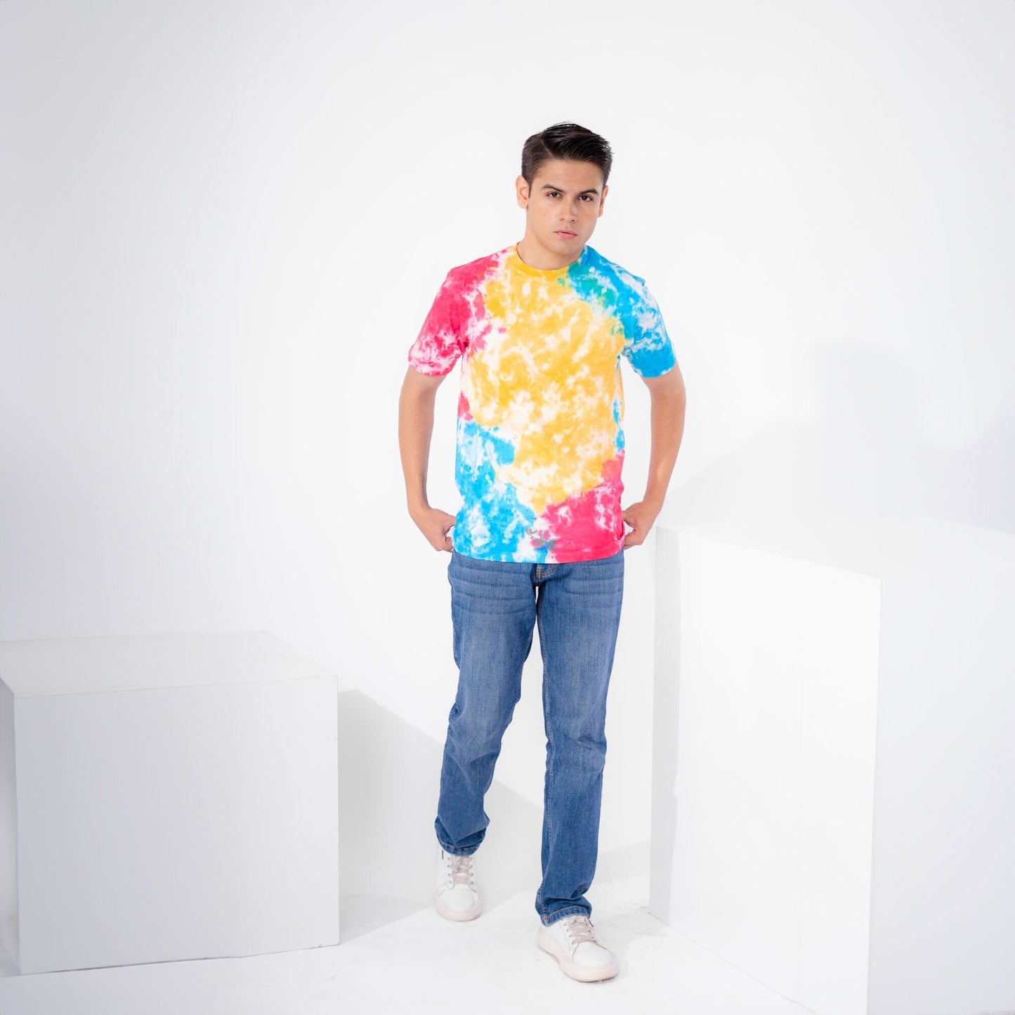 Pillars Men's Tie & Dye Style Oversized Tee Shirt