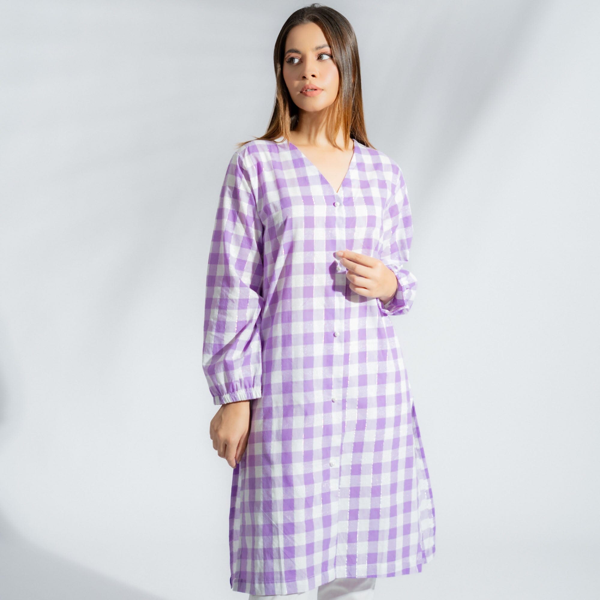 Ladies Party Wear Kurti, Pattern : Check, Sleeve Type : 3/4th Sleeve at Rs  495 / Piece in Delhi