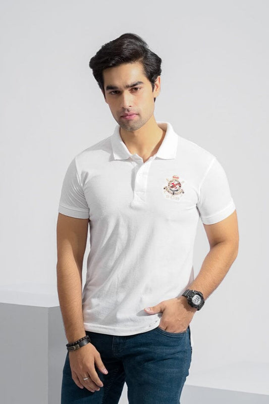 Polo Republica Men's Hunter Jumper & Crest 5 Embroidered Short Sleeve Polo Shirt Men's Polo Shirt Polo Republica White S 