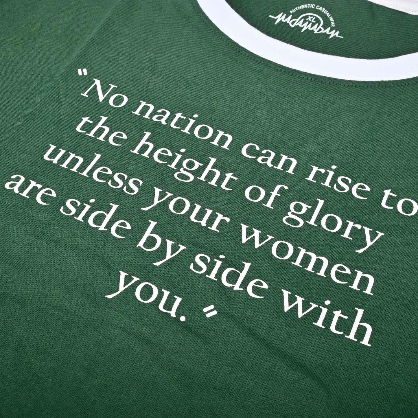 Madamadam Women's No Nation Can Rise Unless Women Printed Short Sleeve Tee Shirt Women's Tee Shirt MADAMADAM 