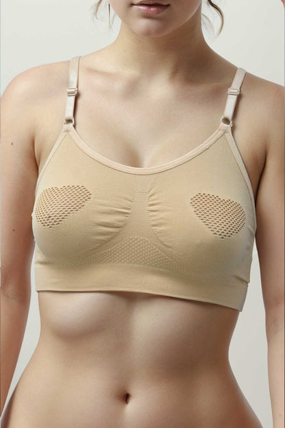 Women's Heart Design Shoulder Stripes Bidi Bra Women's Lingerie CPUS 