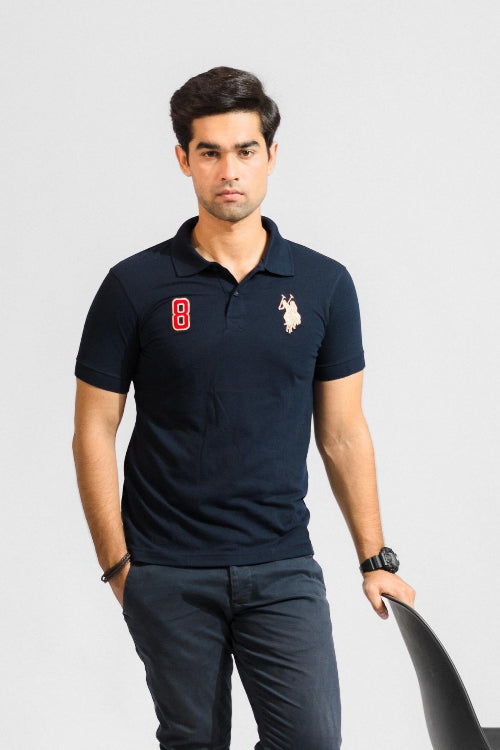 Polo Republica Men's Twin Pony & 8 Embroidered Short Sleeve Polo Shirt Men's Polo Shirt Polo Republica 