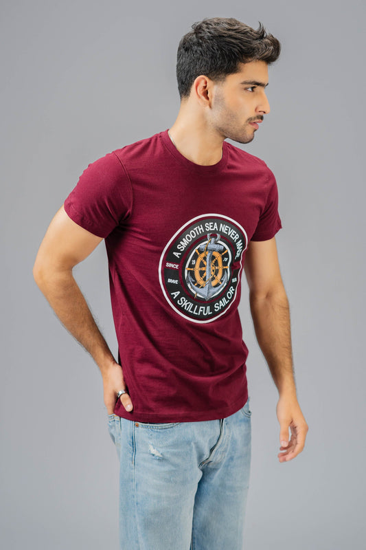 Polo Republica Men's Smooth Sea Printed Crew Neck Tee Shirt Men's Tee Shirt Polo Republica 