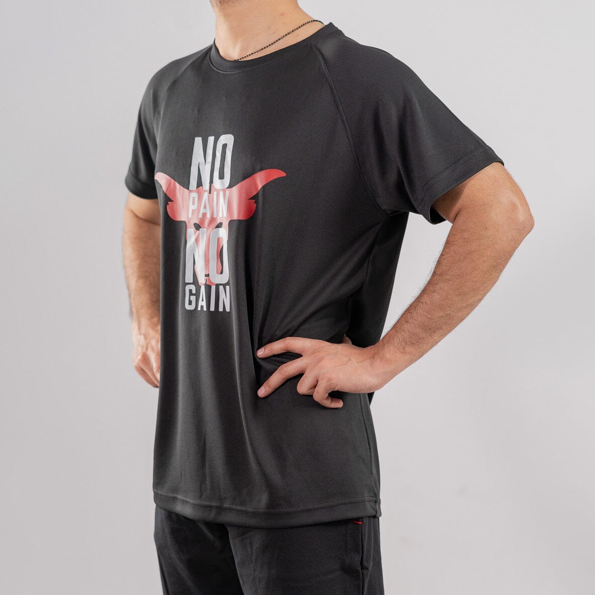 Polo Republica Men's No Pain No Gain Printed Activewear Tee Shirt Men's Tee Shirt Polo Republica Black S 