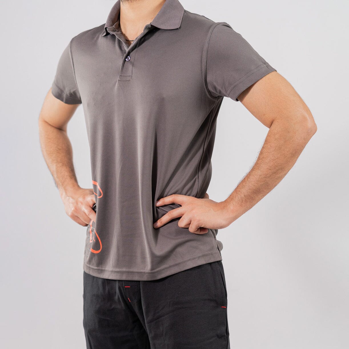 Polo Republica Men's Never Enough Printed Moisture Wicking Activewear Polo Shirt Men's Polo Shirt Polo Republica Graphite S 