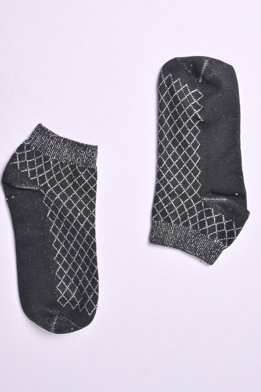 Kid's Worgl Printed Low Cut Socks - Pack Of 2 Pair Socks ST Black & White EUR 15-18 