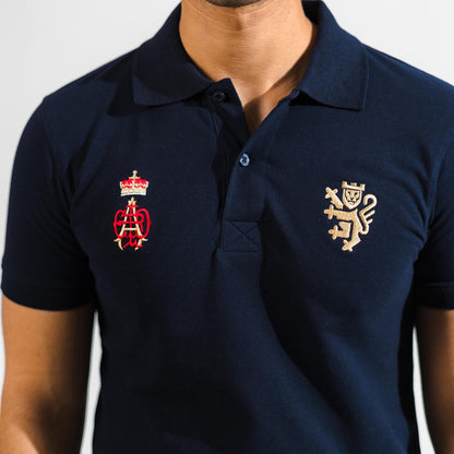 Polo Republica Men's Leo & Crown Crest Embroidered Short Sleeve Polo Shirt Men's Polo Shirt Polo Republica 