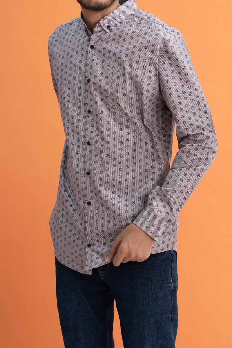 Gravity Men's Printed Button Down Casual Shirt